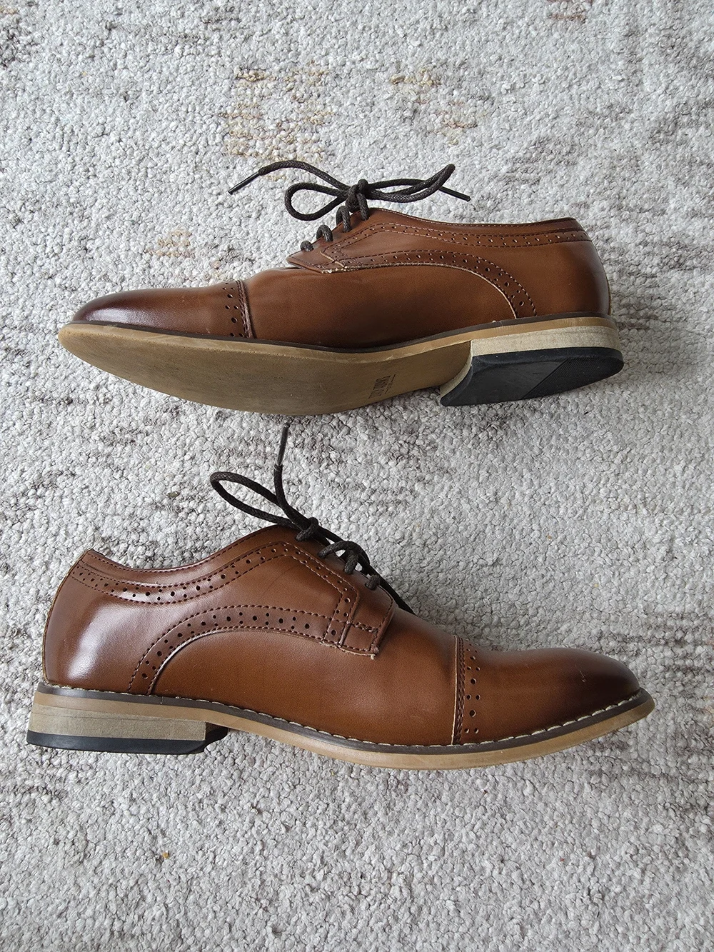 Stacy Adams Brown Wingtip Lace-Up Dress Shoes